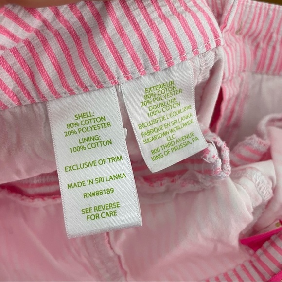 Lilly Pulitzer Kelly Pink Seersucker Stripe Shorts Womens 2 - Picture 7 of 10